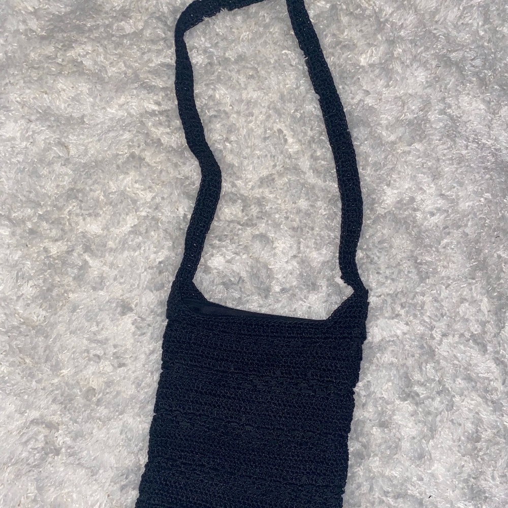black woven bag